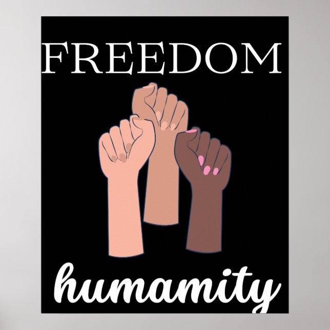 Póster Libertad, humanidad, igualdad de derechos humanos (Frente)