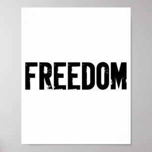 Póster Libertad minimalista texto en negrita angustiado p