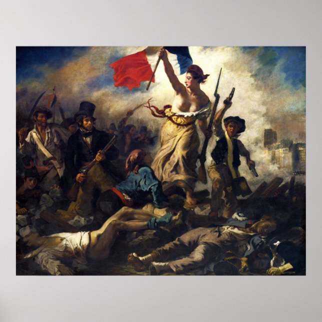 Póster Libertad para el pueblo por Eugene Delacroix (Frente)