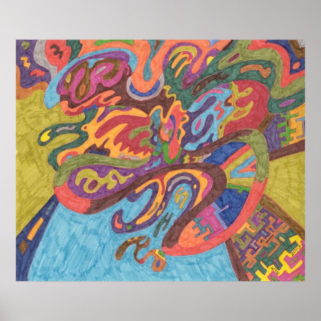 Póster Libertad para volar, abstracto original (Frente)