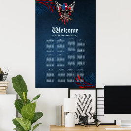 Póster Libertad salvaje, cráneo americano con bates de bé