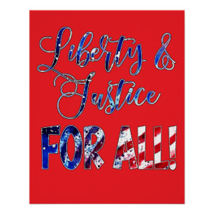 Póster Libertad Y Justicia Para Todos
