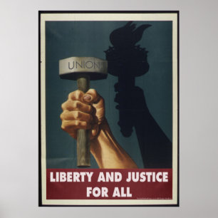 Póster Libertad y justicia para todos - Poster a favor de