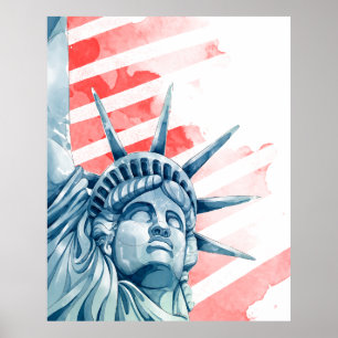 Póster Libertad y libertad de EE.UU. - Patriota de color