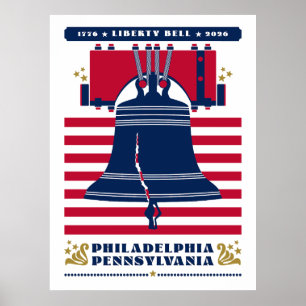 Póster Liberty Bell Philadelphia Pennsylvania Stripes