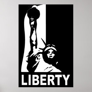 Póster Liberty Bold & Big, Black & White