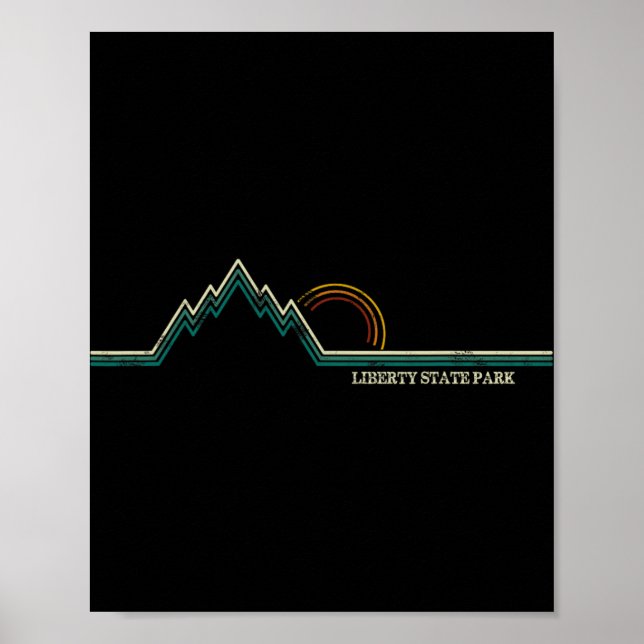 Póster Liberty State Park New Jersey Mountain Retro  (Frente)