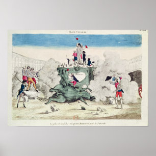 Póster Liberty toppling the statue of the Greatest