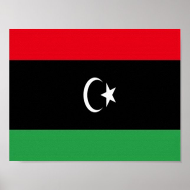 Póster Libia - Bandera onduladora - (Frente)
