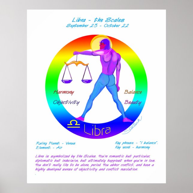 Póster Libra Astrología Zodiac Poster (Frente)