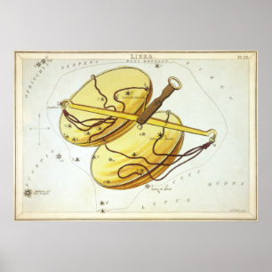 Póster Libra Astrological Drawing