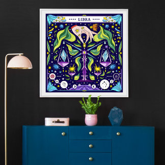 Póster Libra: “Belleza Equilibrada” Zodiaco