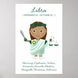 Póster Libra - Chica Poster Horoscopio