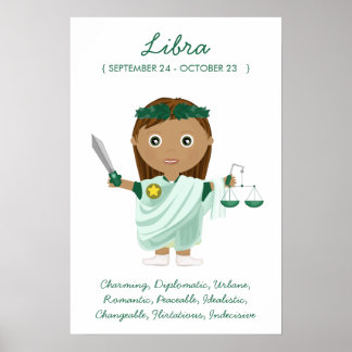 Póster Libra - Chica Poster Horoscopio