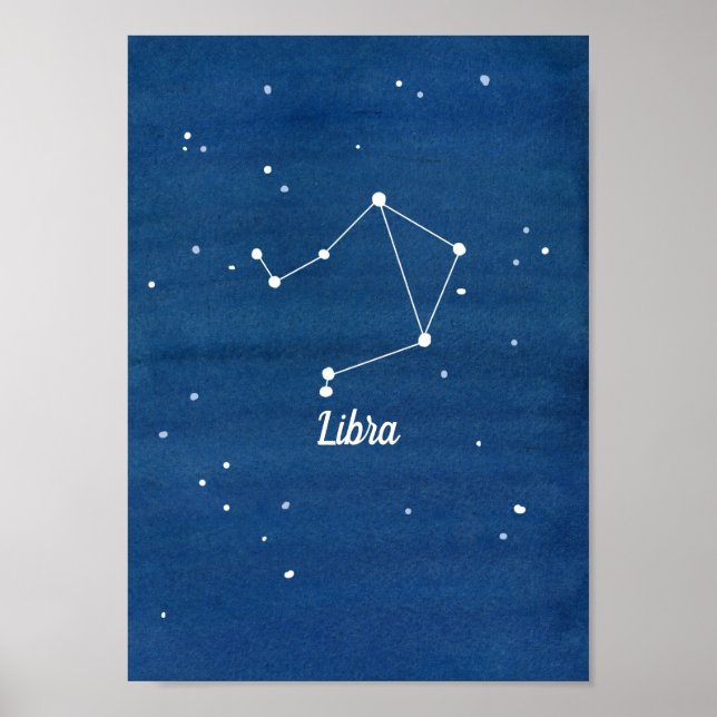 Póster Libra Constellation Night Sky Indigo (Frente)