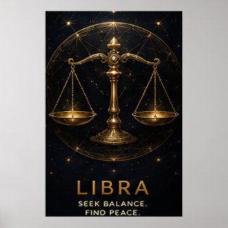 Póster Libra Escalas del Zodiaco Símbolo Celeste Astrolog