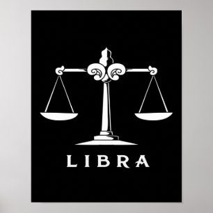 Póster Libra Scale Of Justice - Vintage Libra Lover Gift