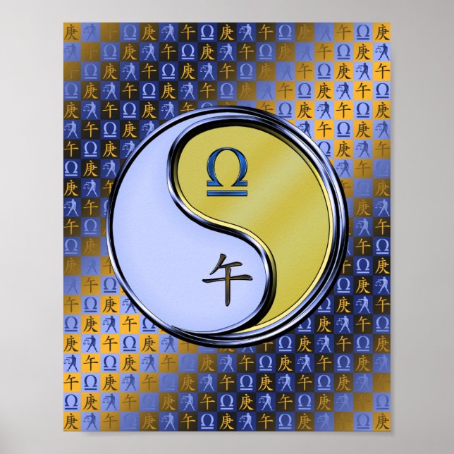 Póster Libra y caballo Metalizado (Frente)