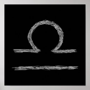 Póster Libra. Zodiac Astrological Sign.