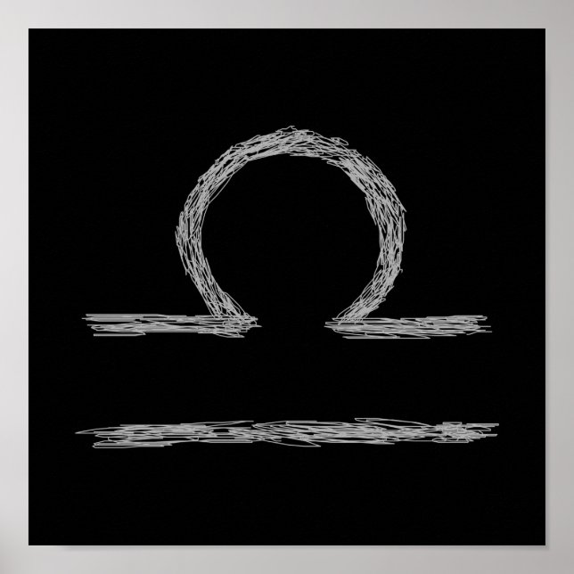 Póster Libra. Zodiac Astrological Sign. (Frente)