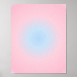 Póster Libra Zodiac, gradiente Aura Azul Rosa