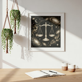 Póster Libra Zodiaco Celestial Astrología