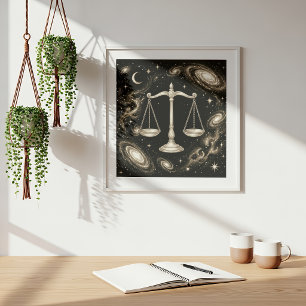 Póster Libra Zodiaco Celestial Astrología