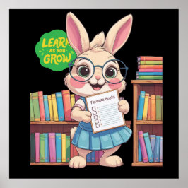 Póster 🐰📚 Librarian-in-Training Star – Rabbit Edition