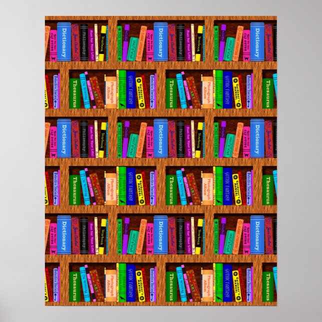 Póster Library Bookshelf Background Pattern for Readers (Frente)