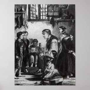 Póster Libras de Juan que enseñan a niños en su hogar