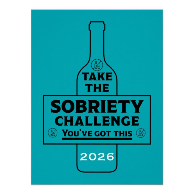 Póster Libre de Alcohol y Sobrio (Anverso)