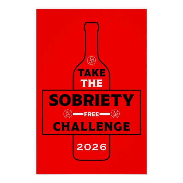 Póster Libre de alcohol y sobrio (Anverso)