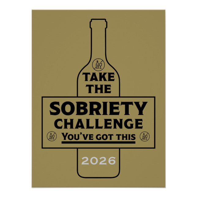 Póster Libre de Alcohol y Sobrio (Anverso)