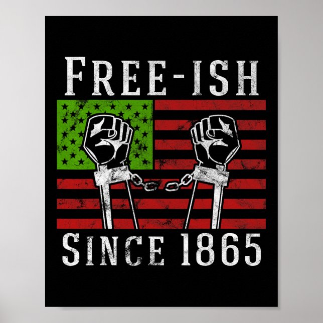 Póster Libre desde 1865 Día del Orgullo Negro (Frente)