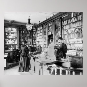 Póster Librería, 1895. Foto antigua