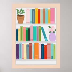 Póster Librería colorida