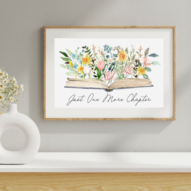 Póster Libro abierto de acuarela con flores estética flor (In situ)