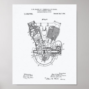 Póster Libro Blanco de la patente del motor de combustión