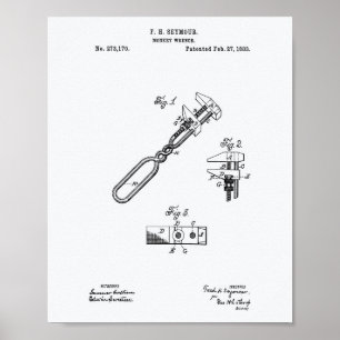 Póster Libro Blanco de Patentes de la Llave de Mono 1883