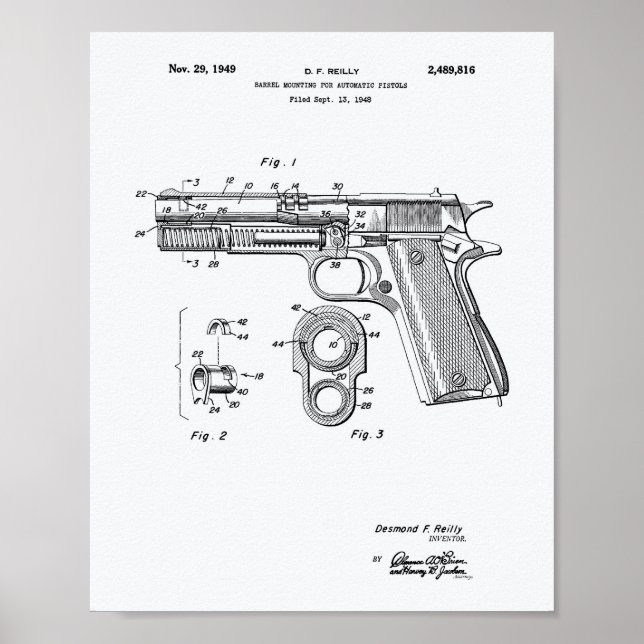 Póster Libro blanco de patentes de Pistols automáticos de (Frente)