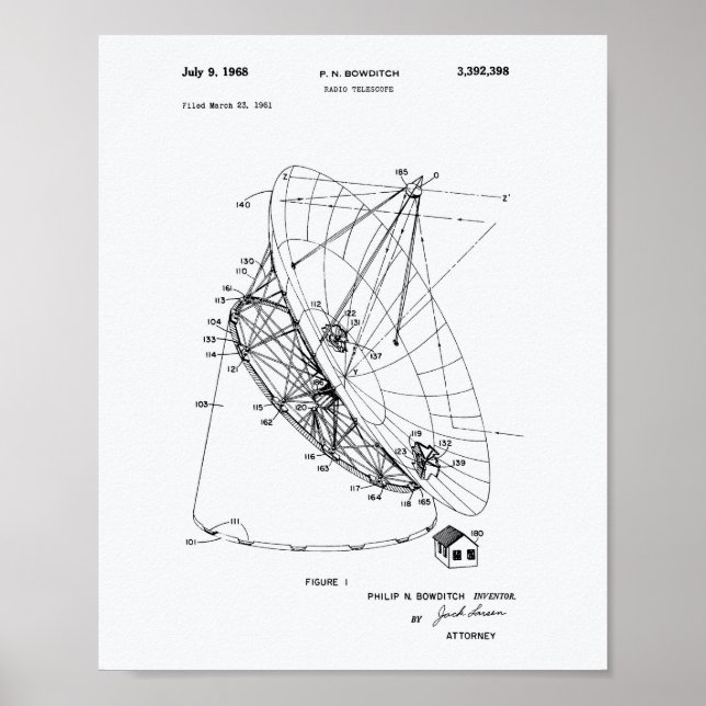 Póster Libro Blanco de Patentes de Radio Telescope 1968 (Frente)