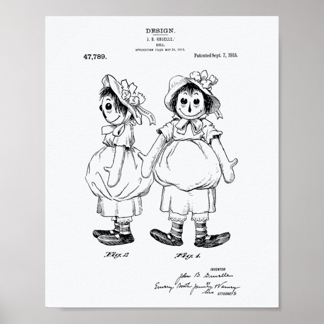 Póster Libro Blanco de Patentes Doll 1915 (Frente)