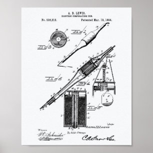 Póster Libro Blanco de Patentes Electric Pen 1894