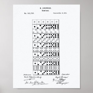 Póster Libro Blanco Dominos 1873 Patentes
