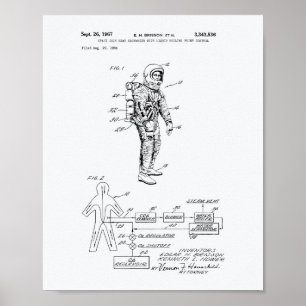 Póster Libro Blanco Patente Space Suit Heat Exchange 1967