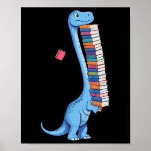 Póster Libro cargando dinosaurios leyendo Dino