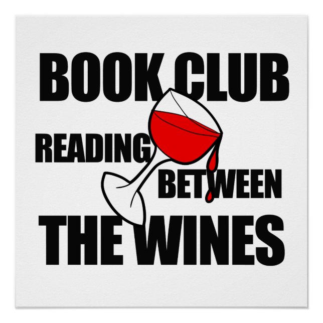 Póster LIBRO CLUB leyendo entre los vinos (Anverso)