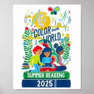 Póster Libro "Color Our World Summer Reading Program 2025