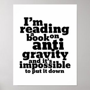 Póster Libro contra la gravedad: Geek Puns de ciencia div