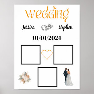 Póster Libro de bodas de huellas digitales